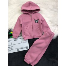 Narin Kids Kuromi Detaylı Kapüşonlu 3 Iplik Şardonlu Kız Çocuk Takım