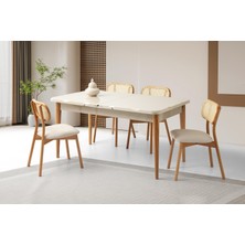 Erezoğulları Mobilya Duru Paris Mdf Lak Panel Açılır Yemek Masa Takımı 90X160