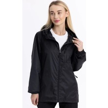 D1fference İçi Astarlı Cepli Kapüşonlu Jel Elyaflı Su ve Rügar Geçirmez Kadın Yağmurluk