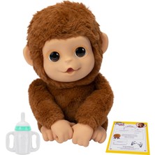 Mena Rise Live Pets My Baby Monkey - 50'den Fazla Ses ve Reaksiyon Özelliğine Sahip Sevimli Interaktif Bebek Oyuncağı, Ağız, Başparmak Emme, Biberon ile Beslenme ve Sallanma Özellikleri