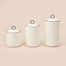 Matmel 3'lü Sıralı Baharatlık Takımı - Beyaz / Siyah