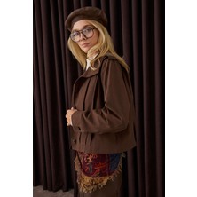 HE-QA Kısa Pileli Ceket Acı Kahve