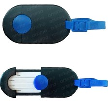 Amaçlı Isimlikli Bavul Valiz Etiketi, 10 cm x 5.5 Cm, Siyah-Mavi