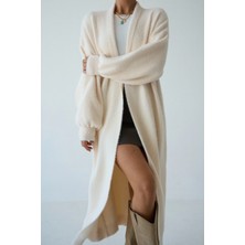 Loosh Kadın Şal Yaka Dokulu Balon Kol Uzun Salaş Hırka