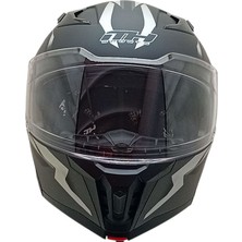 Mh 935 Çene Açılır Mat Siyah Gri Kask