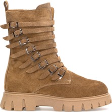 Ayakkabı Fuarı Elit Valindra Kadın Hakiki Süet Deri Klasik Bot Camel