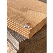 Aida Jewelss 925 Ayar Gümüşi Taç Kıkırdak Helix Tragus Piercingi Gümüş Piercing