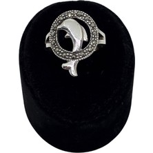 Oya Silver Markazit Çemberde Yunus Gümüş Kadın Yüzük