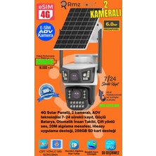 Rmztech 2 Kameralı 4g Sim Kartlı Aov(Sürekli Kayıt) 6mp Solar Panelli Kamera