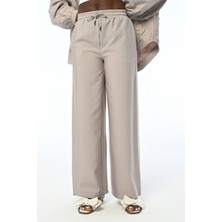 Orfeonegro Kadın Rahat Kalıp Bol Paça Beli Lastikli Pantolon