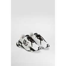 Kadın Aplike Logolu Chunky Tabanlı Sneakers - Beyaz