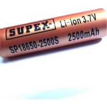 Supex ICR18650-2500MA 3.7V 12C Lityum Ion Pil