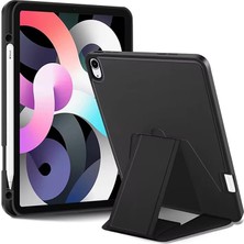 Samsung Galaxy Tab S9 Fe ile Uyumlu Kılıf Lüks Kadife Iç Kaplamalı Galaxy Tab S9 Fe Suni Deri, Mıknatıslı V- Stand Tablet Arka Kapak (Siyah, Samsung Galaxy Tab S9 Fe)