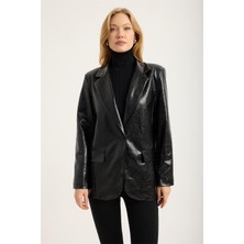 Home Store Sderi Çatlak Desenli 2 Cep Ceket