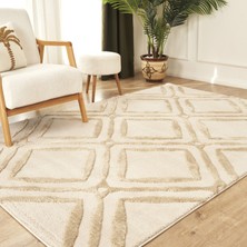 Kaşmir Halı 7/24 Plushy Doha Bej Salon Mutfak Halısı Yolluk