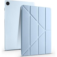 Samsung Galaxy Tab S6 Lite 2024 P620 10.4 Inç Ile Uyumlu Katlanabilir Kalemlikli Standlı Akıllı Kılıf Mavi