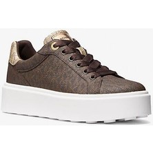 Michael Kors Romey Metallic Two-Tone Signature Logo Platform Sneaker