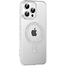 Marsilyan Apple iPhone 14 Pro Max Move Taşlı Magsafe Kapak - Natural Grey