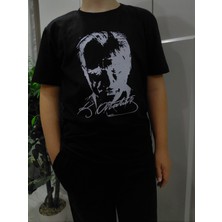 Pidal Yüksek Kalite Atatürk Baskılı Pamuklu Unisex Çocuk Tişörtü