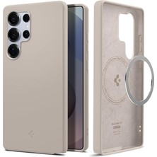 Misda Store Galaxy S25 Ultra ile Uyumlu Silikon Kılıf Silicone Fit Hava Kanalı Teknolojisi Askeri Sınıf Koruma Magfit Özellikli Natural Titanium Kaymaz Kapak - ACS09165