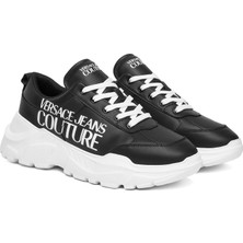 Versace Erkek Fondo Speedtrack Dis. Sc1 Büyük Yazı Logolu Kalın Tabanlı Sneaker - Siyah