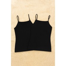 Alissa Kadın Pamuklu Likralı Ip Askılı Penye 2'li Atlet