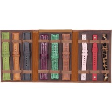 MCM Group Hakiki Deri, El Yapımı, Saat Kordonu Taşıma Çantası, Antik Kahve