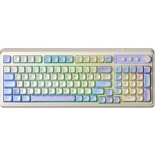 Yenibağ Store Yenibağ S99 Retro Kablosuz Gaming Klavye Mavi Bluetooth/2.4GHz/USB-C Mekanik Tuşlar Ev Ofis Kullanımı