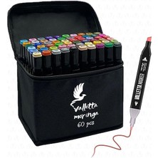 Moringa 60'lı Çift Taraflı Art Marker Keçeli Kalem Seti Çantalı