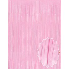 Ronanna Soft Pembe Püsküllü Kapı Perdesi - Parti, Baby Shower, Cinsiyet Partisi 1x2 M