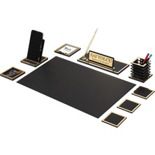 Makro Ofis Asel  Sümen Takımı 9 Parça Siyah