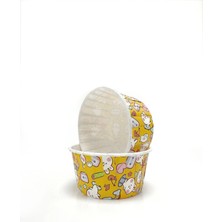 Supertrend Muffin Kek Kapsülü Sarı Tavşan Desenli Büyük Boy 50LI