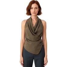 Ersefa Yazlık Modal Bluz; V Yaka; Fitted; Melfi Dokuma Günlük Kullanım Için Rahat ve Şık Seçkin Malzeme