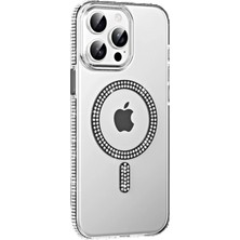 Marsilyan Apple iPhone 15 Pro Move Taşlı Magsafe Kapak - Siyah