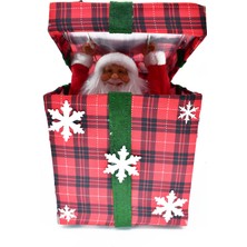 Waldern Müzikli Noel Babalı Hediye Kutusu Kırmızı