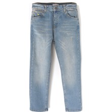 DobaKids Eskitme Detaylı Straight Tapered Fit Erkek Çocuk Helsinki Denim Destroyed Pantolon Mavi Renk Erkek Çocuk Kot