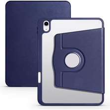 Yenibağ Ipad 11 Inç A16 (11.nesil) 2025 ile Uyumlu Kalem Bölmeli 360 Dönebilen Kapaklı Kılıf A3355, Lacivert