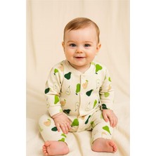 Dinamik çocuk Erkek Bebek Armut Baskılı Fitilli Kumaş Çıtçıtlı Yenidoğan Bebek Tulumu %100 Pamuk Esnek 1-3-6AYLIK