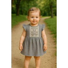 Kidaxi Müslin Fistolu Elbise 6-9/9-12/18-24/24-36AY