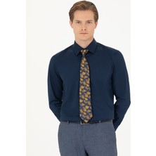 Cacharel Erkek Lacivert Slim Fit Uzun Kollu Basic Gömlek 50270154-VR033