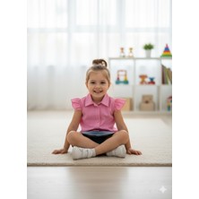 Şimo Butik Bayramlık Kız Çocuk Gömlek Paraşüt Holiday