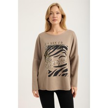 Home Store Yaldızlı Leoparlı Bluz