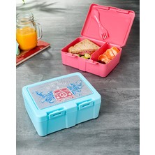 MCM Group 2 Bölmeli Çatal Kaşıklı Desenli  Beslenme Kabı - Diyet Kabı - Büyük Boy