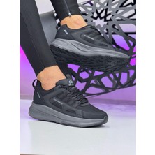 Homiro Unisex Fuspetli Su Geçirmez Spor Ayakkabı - Siyah Füme