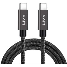 Yenibağ Force 100W Type-C To Type-C USB 3.1 Gen2 10 Gbps 4k@60hz Hızlı Şarj Data ve Görüntü Aktarım Kablosu Örgülü Gn (50 Cm)