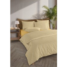 Monolisse Striped %100 Pamuk Ranforce Yezra Sarı Ipliği Boyalı Nevresim Takımı Çift Kişilik - 200X220 cm