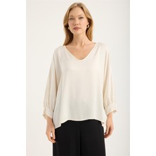 Home Store Yarasa Kesim Kolucu Manşet Bluz