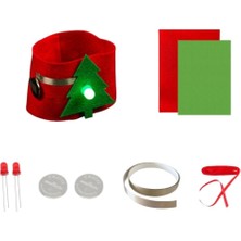 Eding Yılbaşı Noel Ağacı Bileziği Keçe Kağıtan Devre Kiti - Kumaş Iletken Bant ,CR2032 Pil ,5mm LED