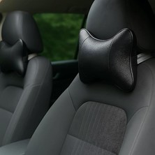 Ortopedik Araba Boyun Yastığı - Ayarlanabilir, Nefes Alabilir Pu Deri Araç Koltuk Başlığı Destek Yastığı, Siyah - Oto Koltuğu Dinlenme ve Boyun Koruma Yastığı