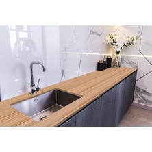 Tezgah Üstü Fayans Kaplama Folyosu Mutfak Tezgahı Kaplama Ahşap Laminat Desen 70 cm x 2 Metre